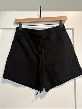 Women's Black Athletic Drawstring Shorts